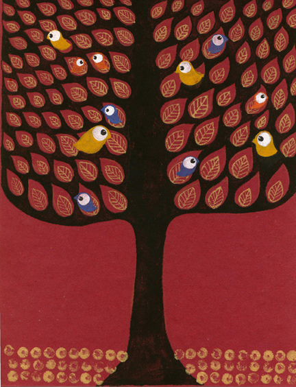 Tree Of Life, Poster colours on handmade paper. 8" by 11"