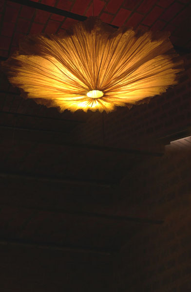 “Oyster Mushroom”  48" dia Banana fiber paper ceiling light