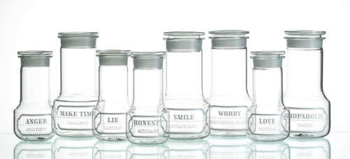 Medicine jars clear